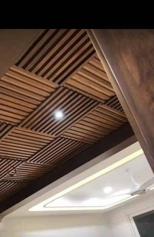 Wooden Paling Media Walls And Wooden Ceiling 2