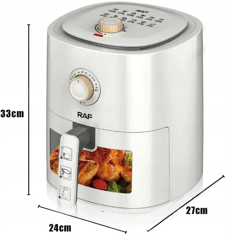 RAF 6L Air Fryer with Time & Temperature Control 1500W 8