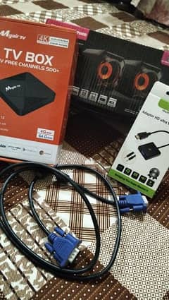 Android Box + HDMI To VGA Converter + VGA Cable + 2 Dual Speakers