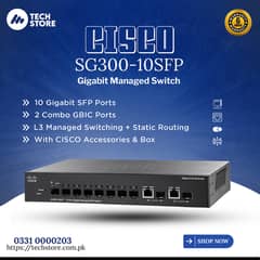 Cisco SG300-10SFP 10-Port Gigabit Managed Switch Branded Use(With Box)