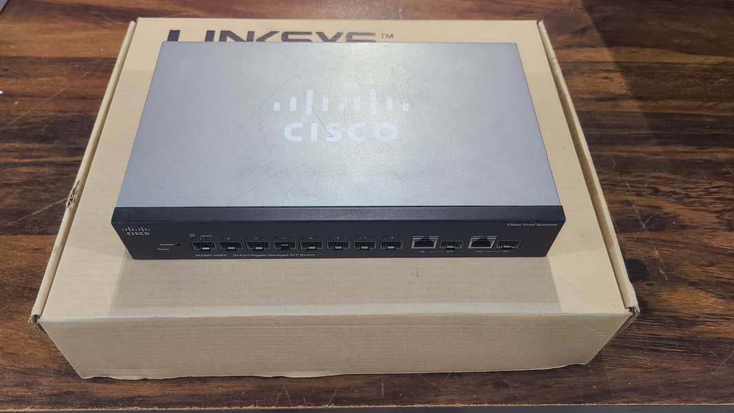 Cisco SG300-10SFP 10-Port Gigabit Managed Switch Branded Use(With Box) 12