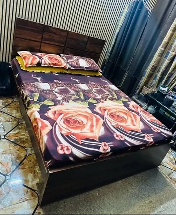 wooden Bed with Mattress 1