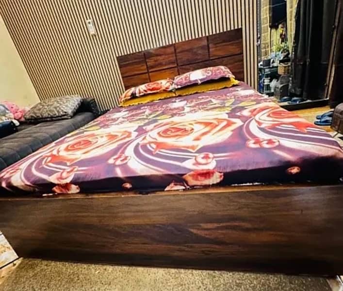 wooden Bed with Mattress 3