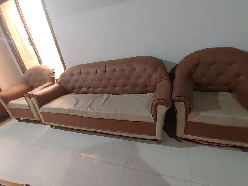 brown and skin sofa set 1