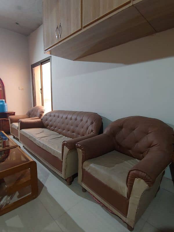 brown and skin sofa set 6