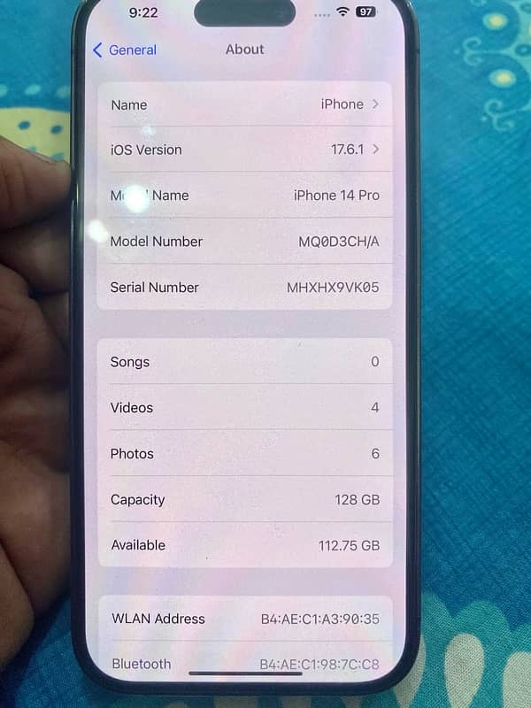 Iphone 14 pro 128 GB PTA 6