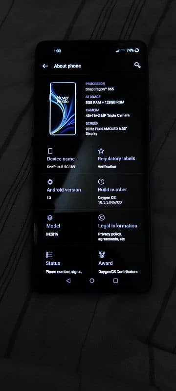 OnePlus 8.5g.  8/128 1