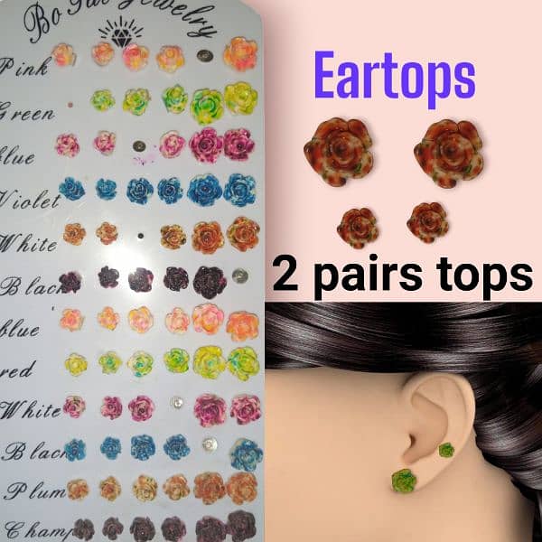 Eartops Fruit & Flowers design 1