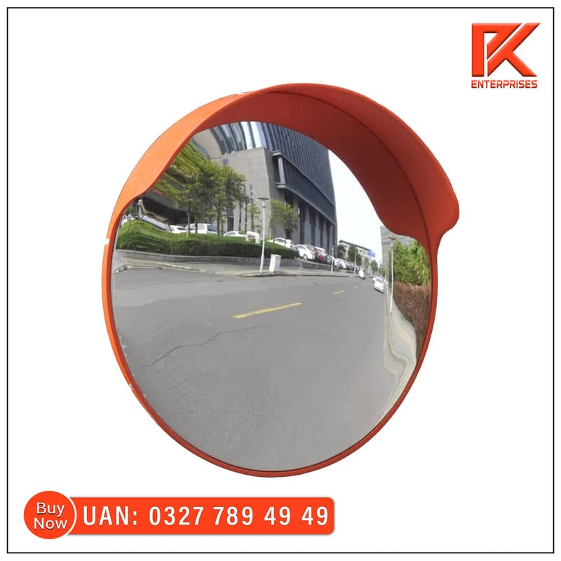 Orange Plastic Convex Mirror For Road Safety 0