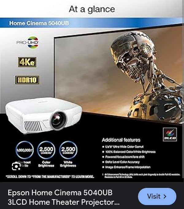 brand new epson 5040u 4k projector original home cinema 2500 dollar ka 7