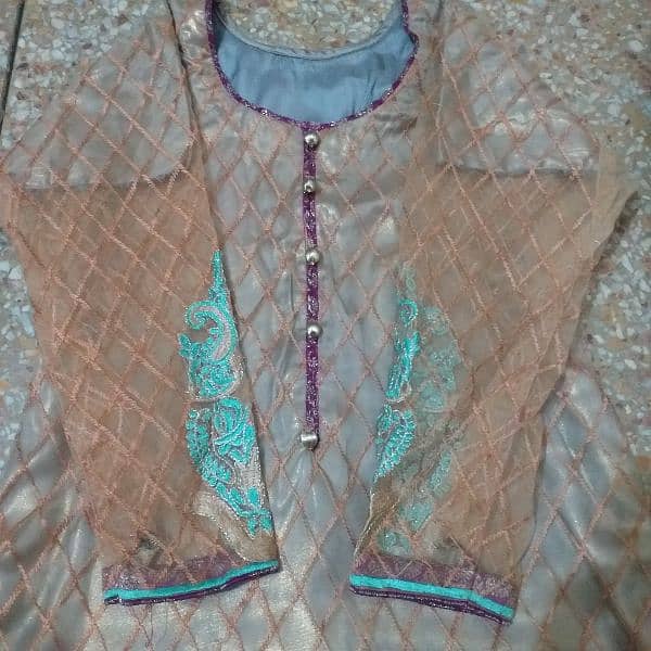 net ki shirt with jamawar trouser with net ka dupatta 2