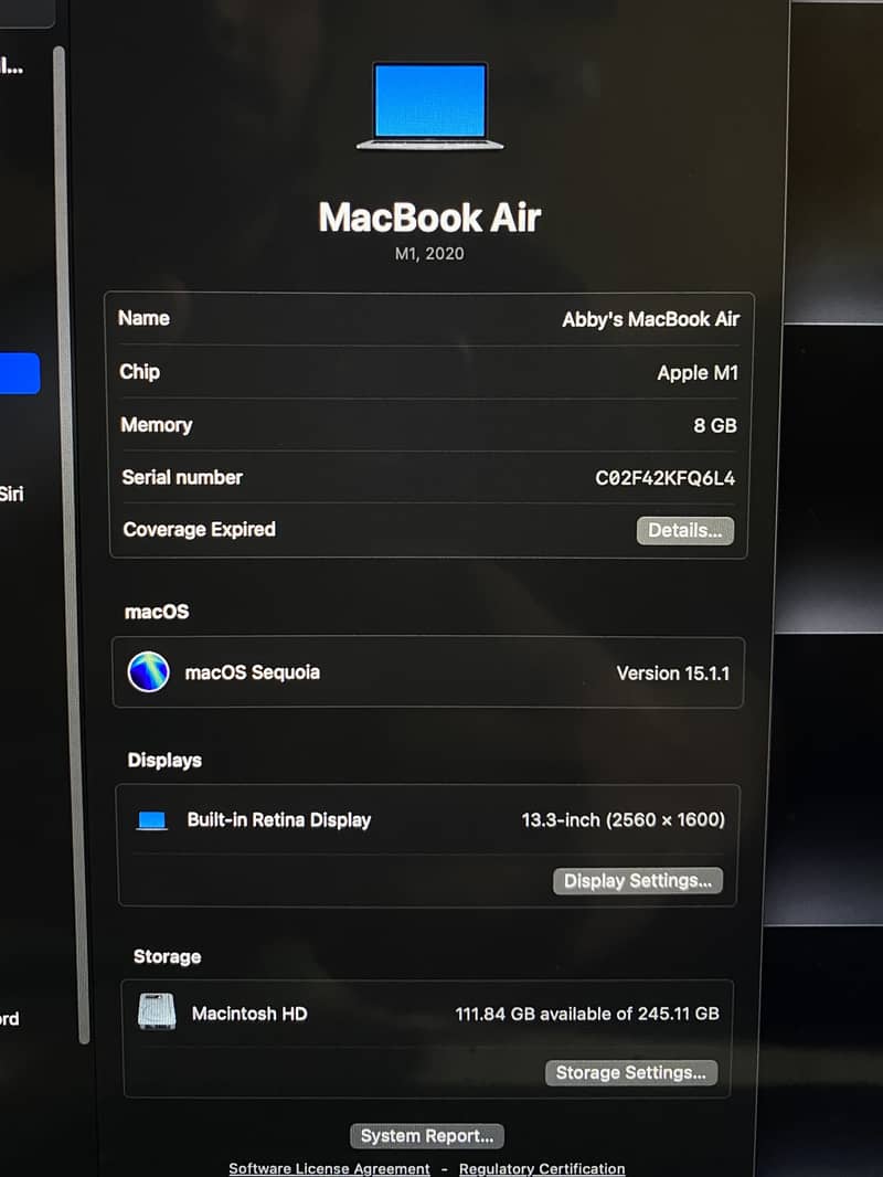 Macbook Air M1 / 8GB Ram / 256 GB Ssd / 2020 Model 1