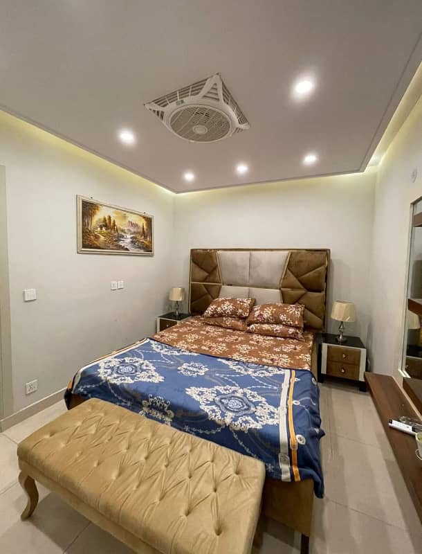 1 Bedroom VIP Full furnish flat per day available in Bahria town Lahore 7