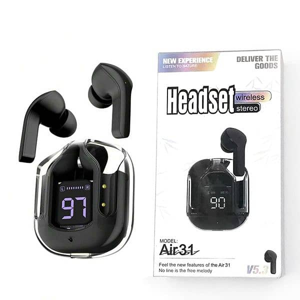 Air 31 Tws Transparent Earbuds Black 0