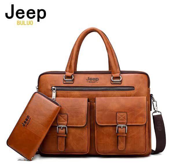 JEEP BULUO Brand Leather Bag/ Leather Laptop bag / leather office bag 0