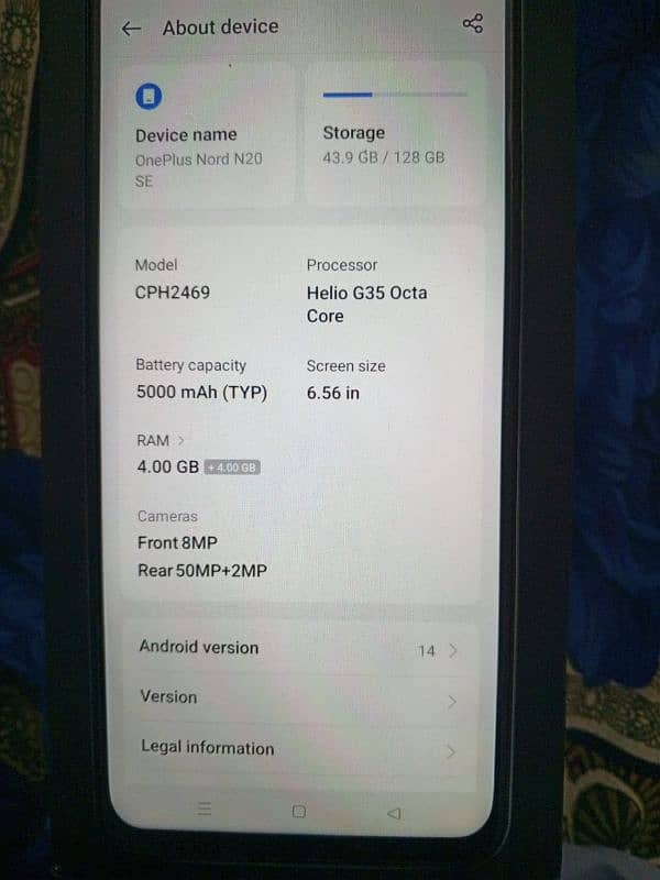 N 20 OnePlus  4+4 8 gb 128 50 mega pixel camera 5000 mah battery 3
