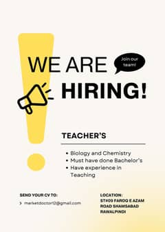 Teacher's Required