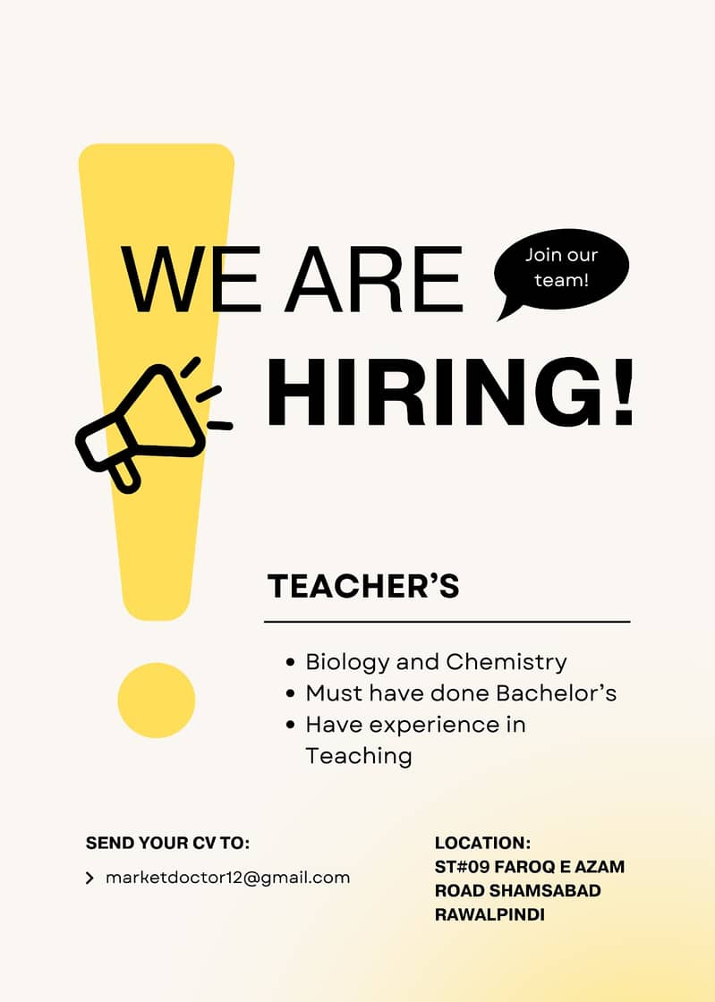 Teacher's Required 0