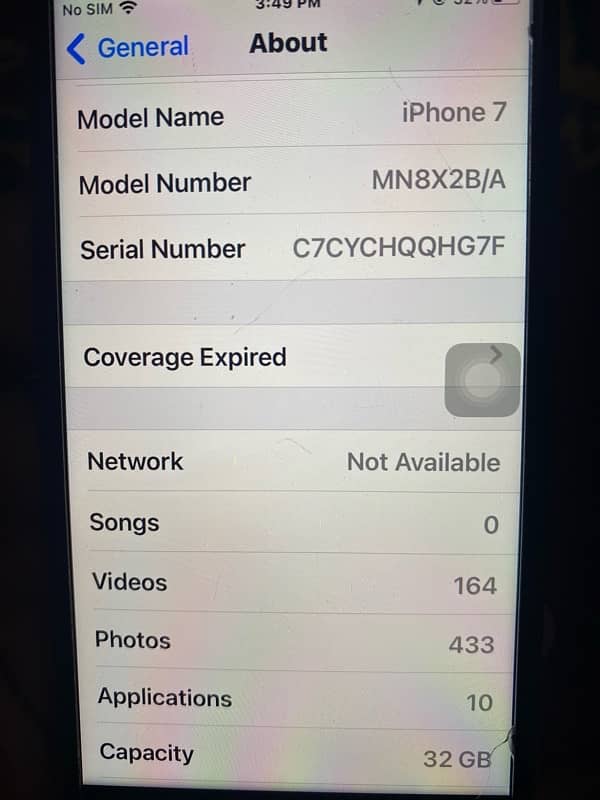 iPhone7 10/10condition 32gb scratchless orig83health with wire non pta 8