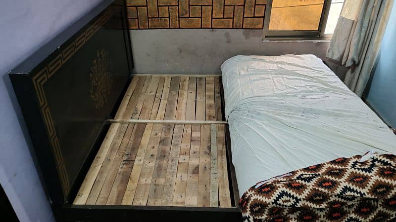 Wooden bed with mattress, like a new 3