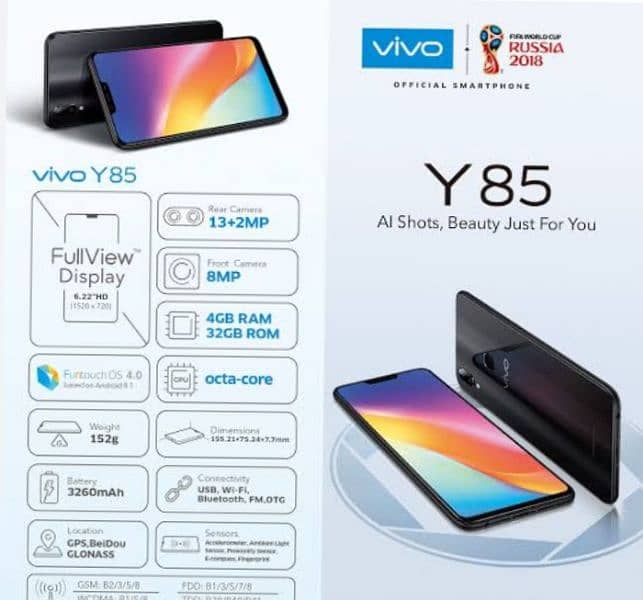 vivo y85 pta approved both sim. . . 4-64 woth box 2