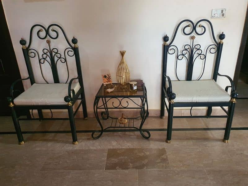 Heavy iron rod sofa set 2