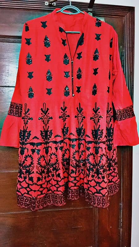 Red Lawn Frock 0