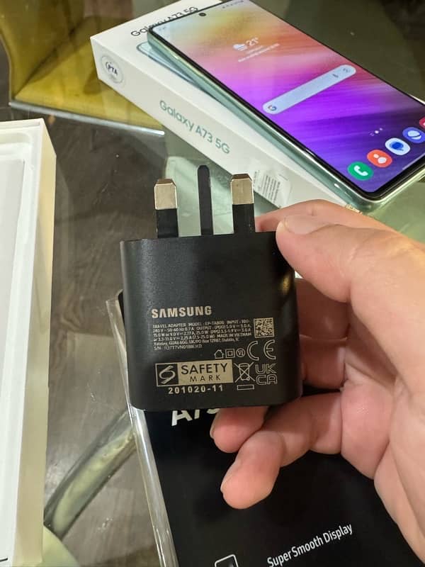 Samsung galaxy A73 5g with 25 watt charger 1