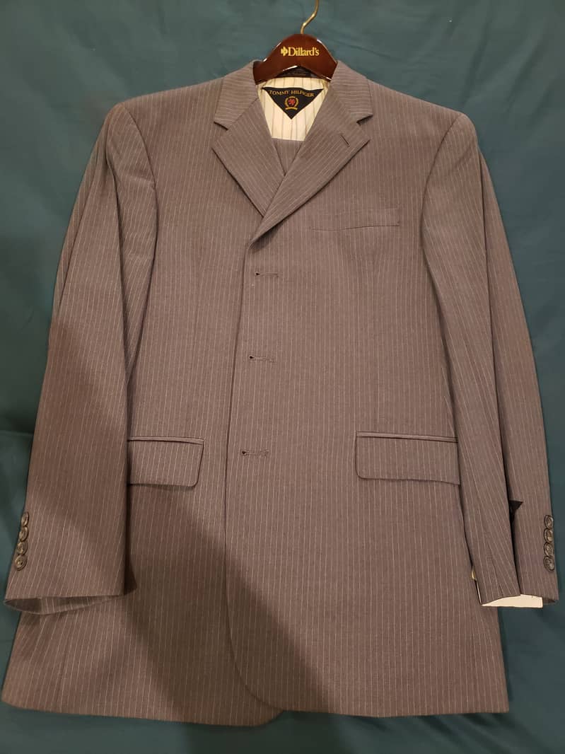 42 Regular - Tommy Hilfiger Grey with Stripe Suit 0