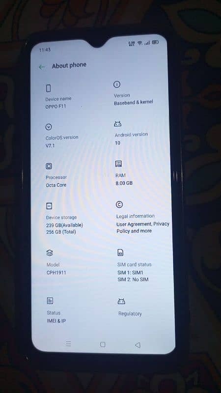 oppo f11 all ok 8/128 3