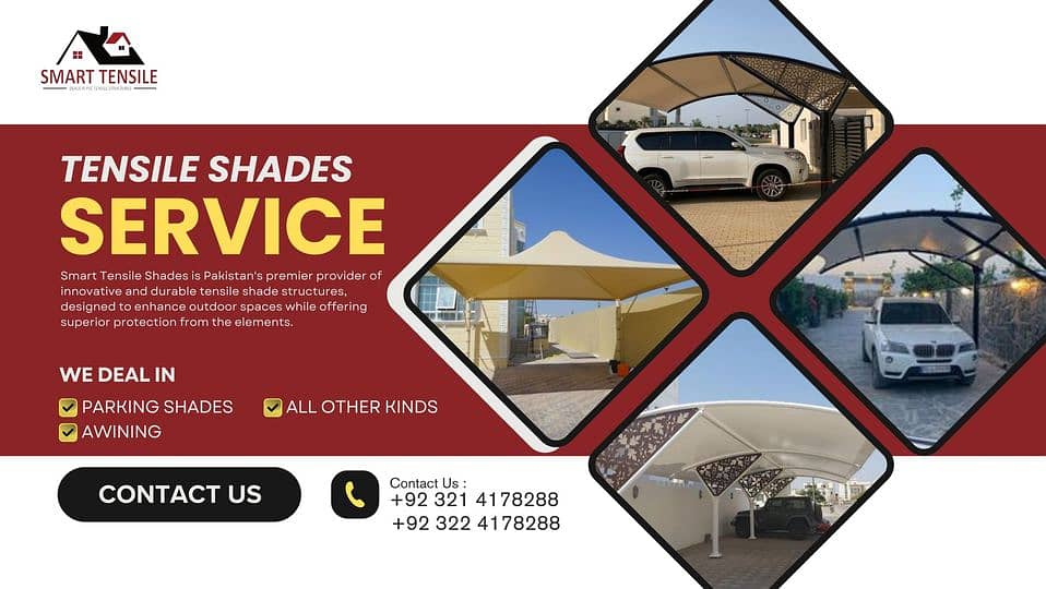 car shade/car parking shades/car tensile shades/car porch shade / shed 18