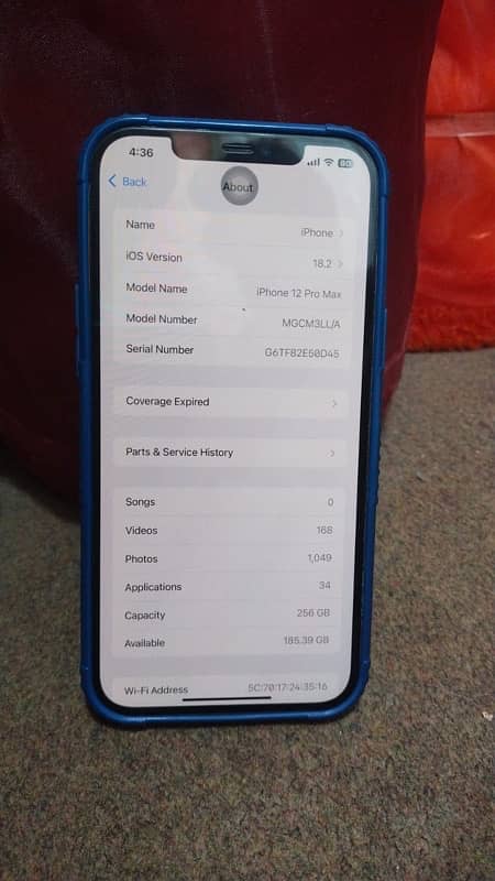 iPhone 12  pro max non pta 256 GB back side crik 0