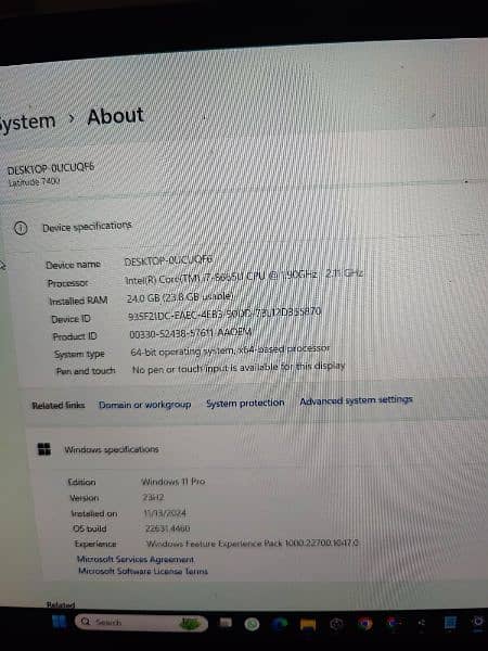 Dell Latitude 7400 i7 8th Generation 24gb Ram ddr4 4