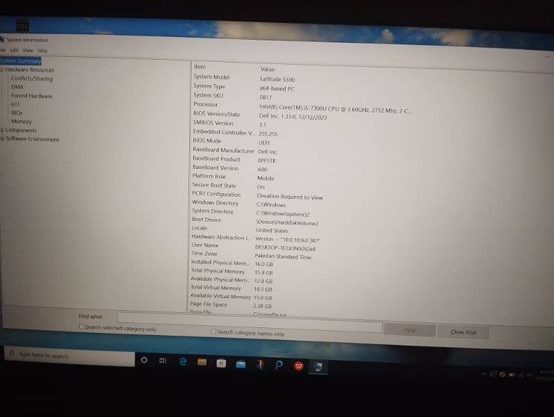 dell Latitude 5590 16 gb Ram 250 gb SSD 4