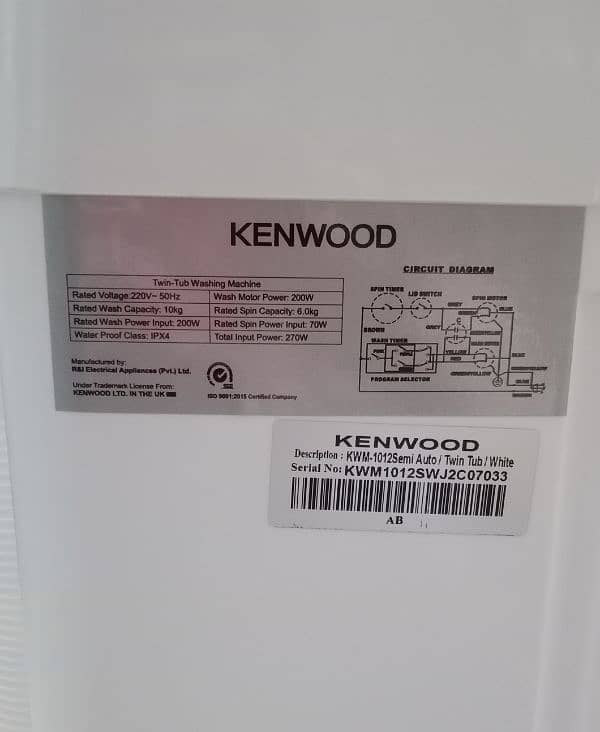 Kenwood semi Automatic Washing Machine 6