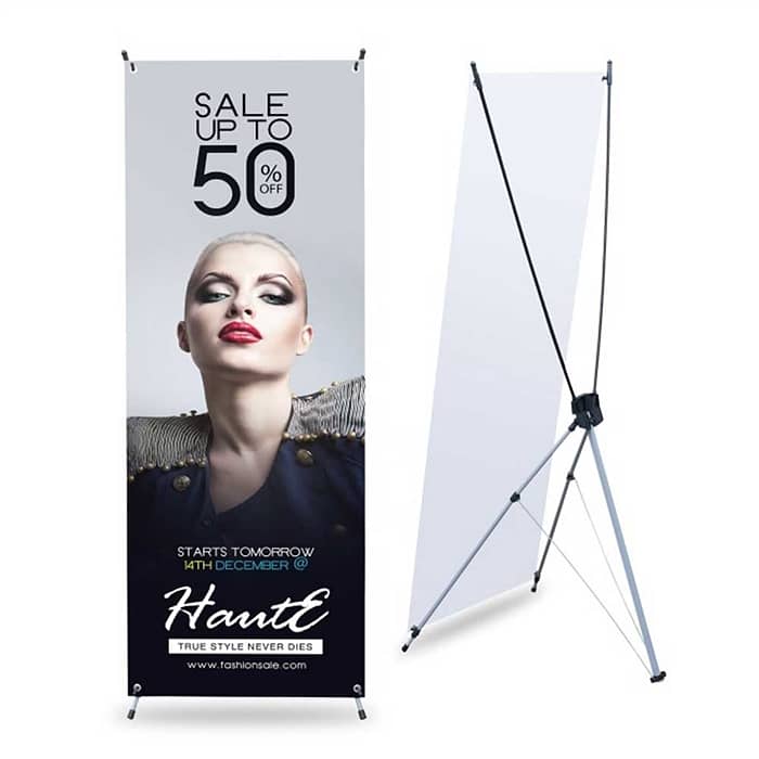 X-Banner Stand, advertising banner, marketing display stand for sale 0