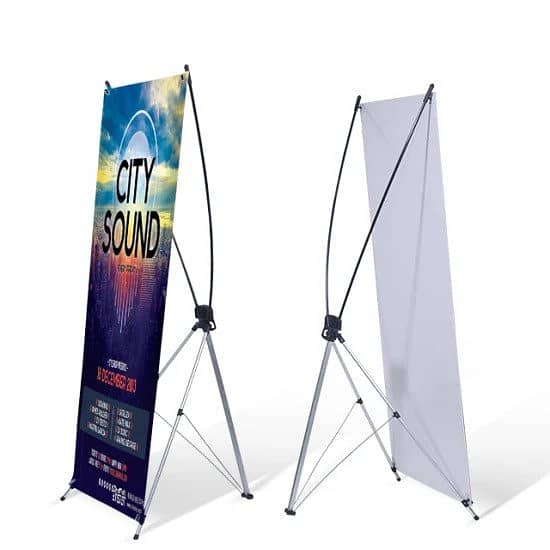 X-Banner Stand, advertising banner, marketing display stand for sale 1