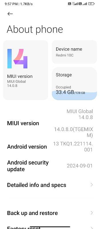 Xiomi Redmi 10C 4GB 128GB 0