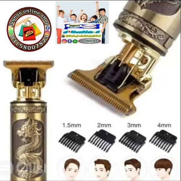 men's golden ABS Alloy Hair trimmer rechargeable waterproof & more 3