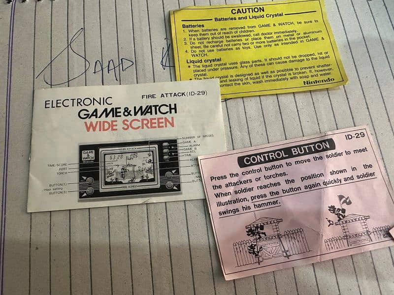 *Rare* game & watch fire attack with box and manual complete 9