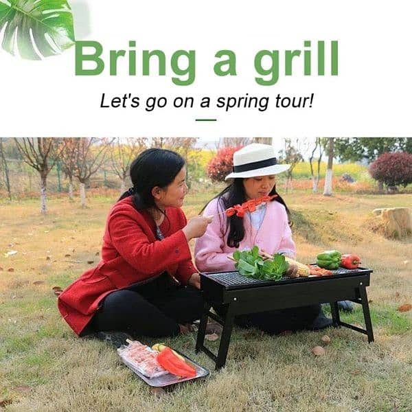 New Large BBQ Grill Folding Portable Charcoal Outdoor Camping Picnic 8