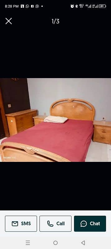 double bed with mattress side tables and dressing table 1