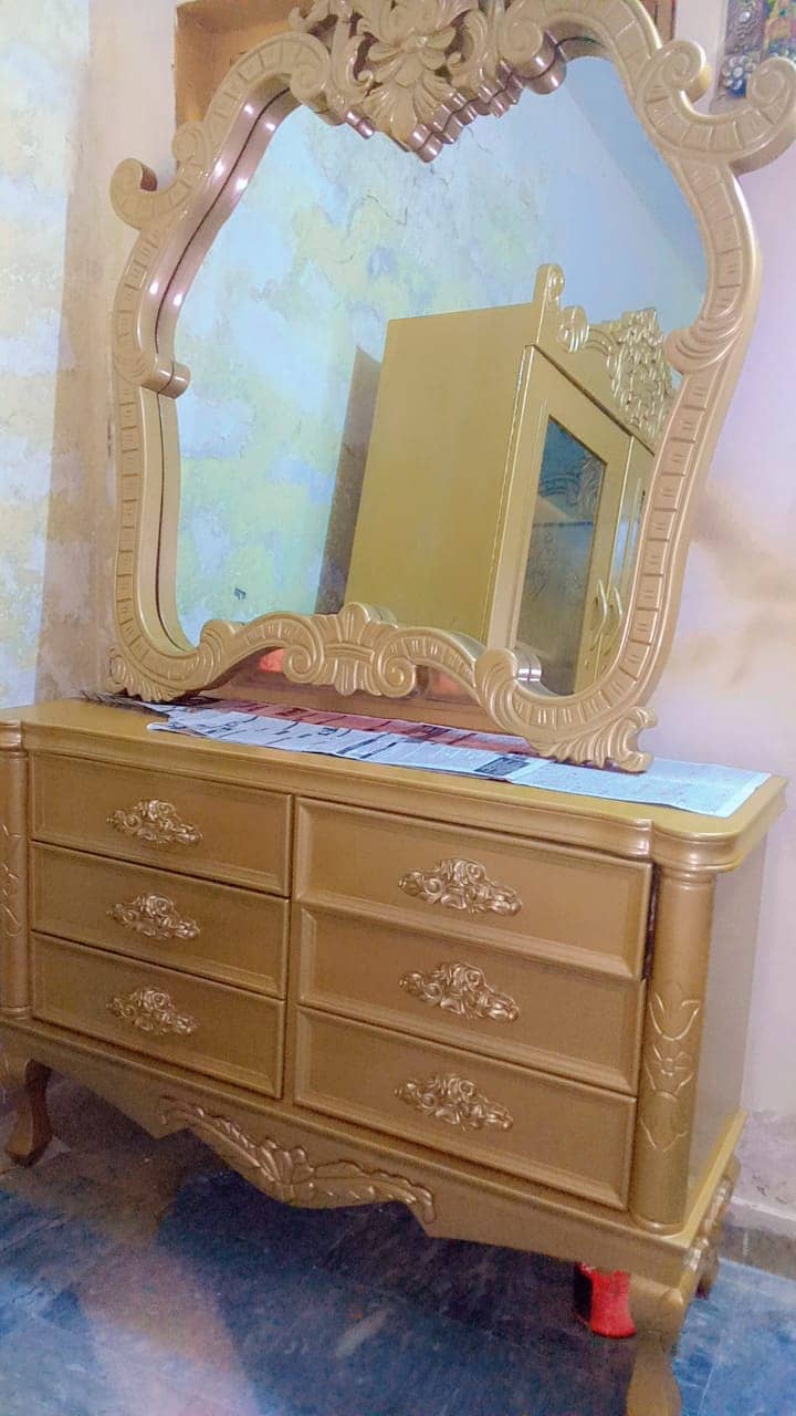 double bed - side table - dressing table - showcase - almari - setti 2