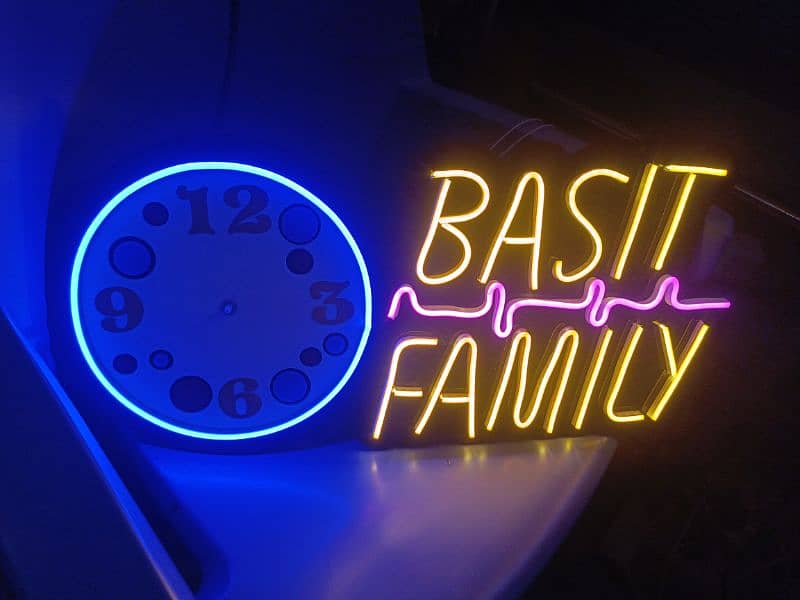 led family clock customized your name 4