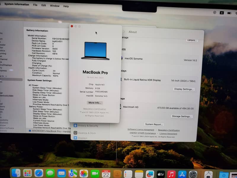 MACBOOK M3 CHIP 14" 8GB RAM 512GB SSD 0