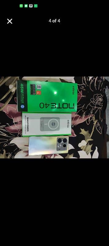 infinix not 40 10 months warranty full box with wireless charger 0