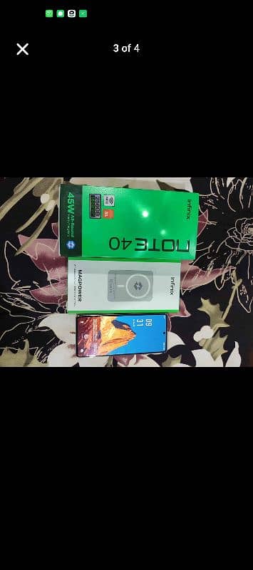 infinix not 40 10 months warranty full box with wireless charger 3