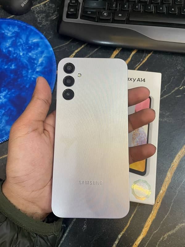 Samsung A14  6gbram/128gb storage. Silver Color. PTA approved 3