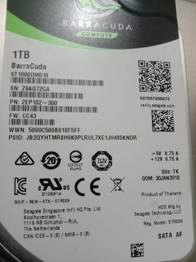 Seagate (Green) 1 TB Computer Hard Disk 2