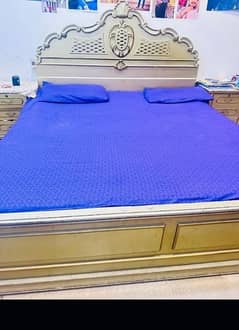 Bed with mattress side tables and dressing for sale